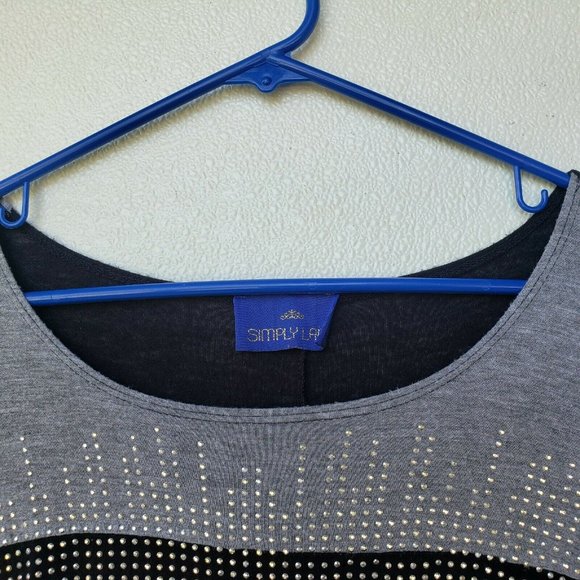 Simply Lara Top Blouse Long Sleeve Color Block - Picture 3 of 7